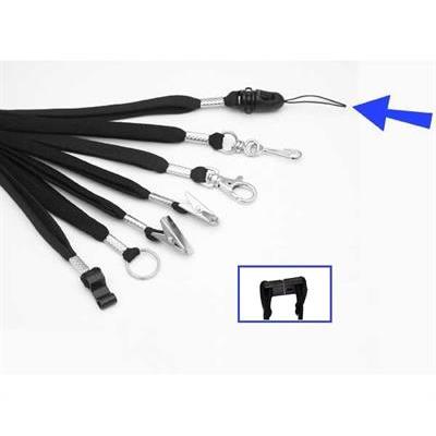 Lanyard 10mm, Black - mobile cord+safety buckle