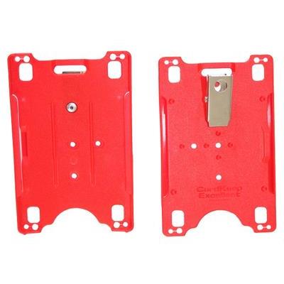 Card holder Excellent w. metal clip, Red (V)