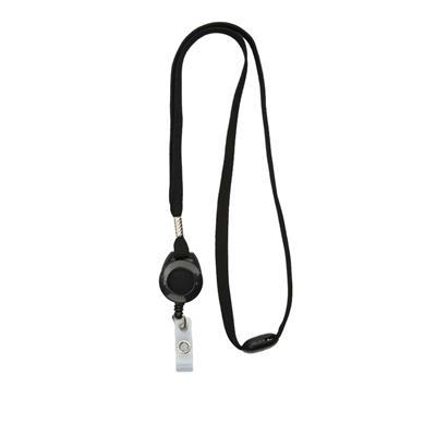 Lanyard 9mm with yoyo mini + ID strip, Black