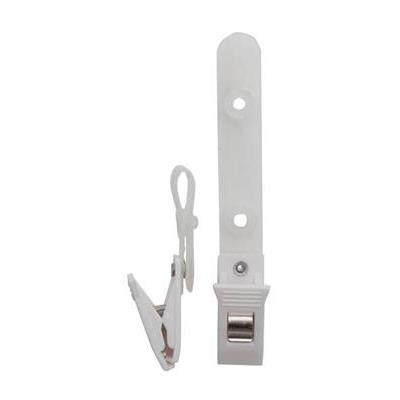 Crocodile clip in plastic +ID strip, White