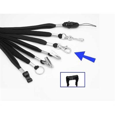Lanyard 10mm, Black - drop shaped+safety buckle