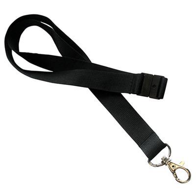 Lanyard 20mm, Black - rotatable hook+safety buckle