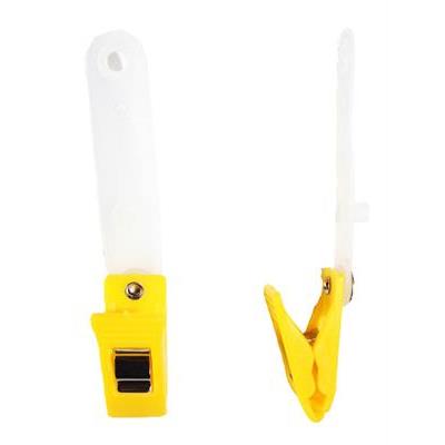 Crocodile clip in plastic +ID strip, Yellow