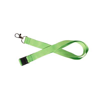 Nyckelband 20mm, Grön - roterbar krok+platt säk.